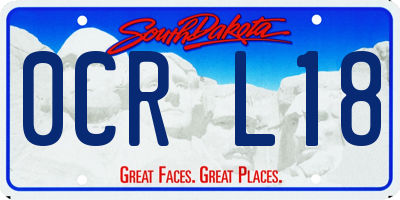 SD license plate 0CRL18