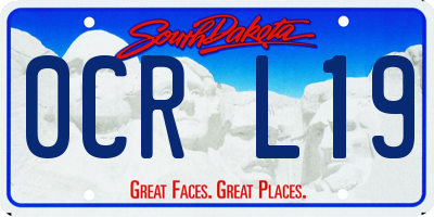 SD license plate 0CRL19
