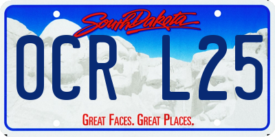 SD license plate 0CRL25