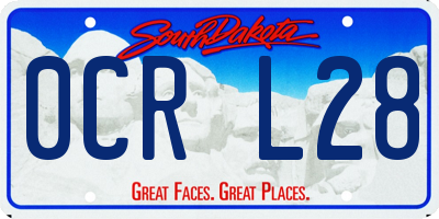 SD license plate 0CRL28