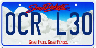 SD license plate 0CRL30