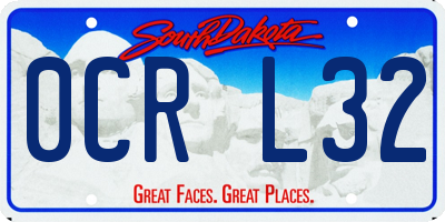 SD license plate 0CRL32