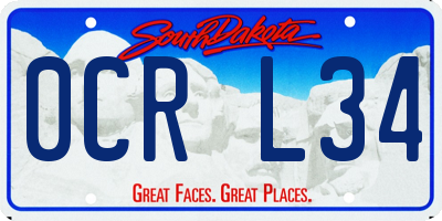 SD license plate 0CRL34
