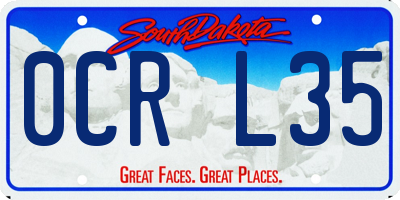 SD license plate 0CRL35
