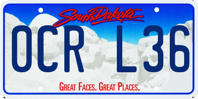 SD license plate 0CRL36