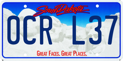 SD license plate 0CRL37