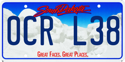 SD license plate 0CRL38