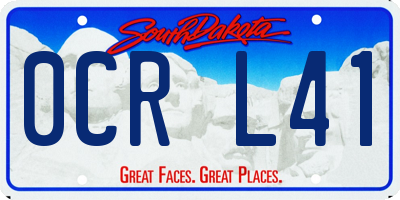 SD license plate 0CRL41