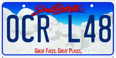 SD license plate 0CRL48