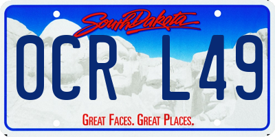 SD license plate 0CRL49