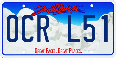 SD license plate 0CRL51