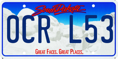 SD license plate 0CRL53