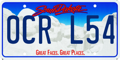 SD license plate 0CRL54