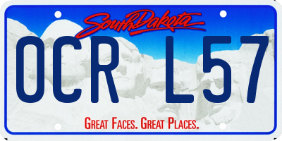 SD license plate 0CRL57