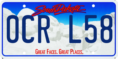 SD license plate 0CRL58
