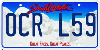 SD license plate 0CRL59