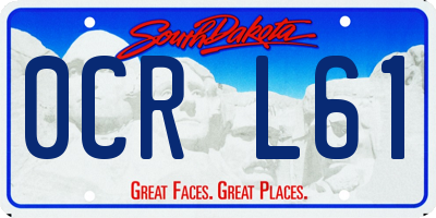 SD license plate 0CRL61