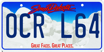 SD license plate 0CRL64