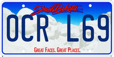 SD license plate 0CRL69