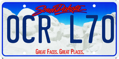 SD license plate 0CRL70