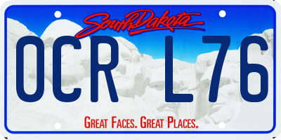 SD license plate 0CRL76