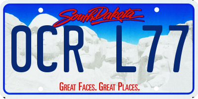 SD license plate 0CRL77