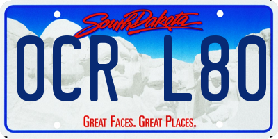 SD license plate 0CRL80