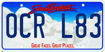 SD license plate 0CRL83