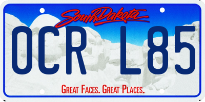 SD license plate 0CRL85
