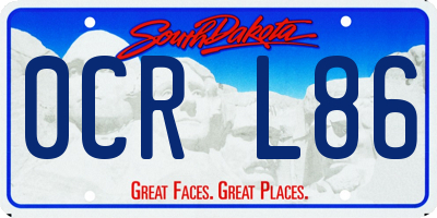 SD license plate 0CRL86