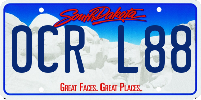 SD license plate 0CRL88