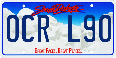 SD license plate 0CRL90