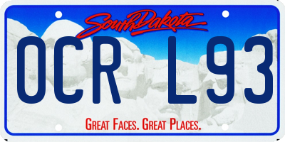 SD license plate 0CRL93