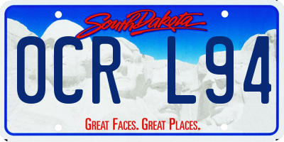 SD license plate 0CRL94