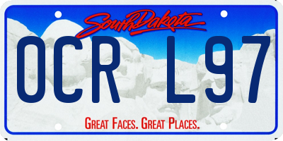 SD license plate 0CRL97