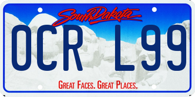 SD license plate 0CRL99