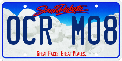 SD license plate 0CRM08