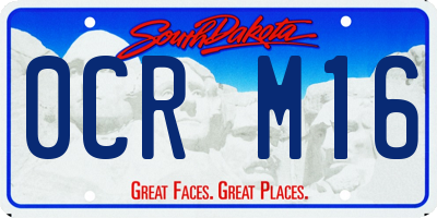 SD license plate 0CRM16