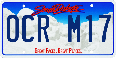 SD license plate 0CRM17