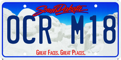 SD license plate 0CRM18