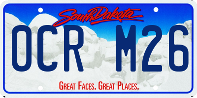 SD license plate 0CRM26