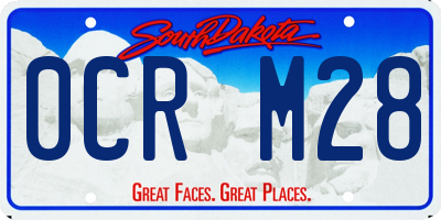 SD license plate 0CRM28