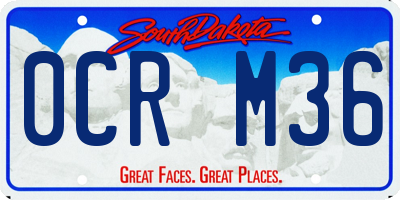 SD license plate 0CRM36