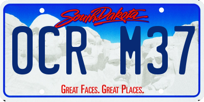 SD license plate 0CRM37