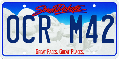 SD license plate 0CRM42