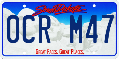 SD license plate 0CRM47