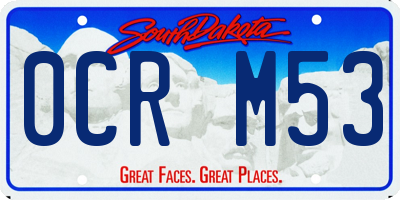 SD license plate 0CRM53