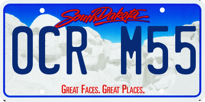 SD license plate 0CRM55