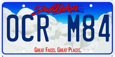 SD license plate 0CRM84