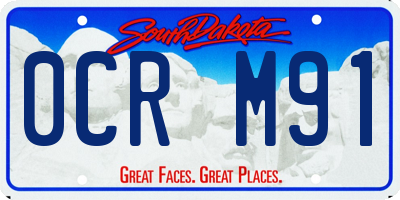 SD license plate 0CRM91